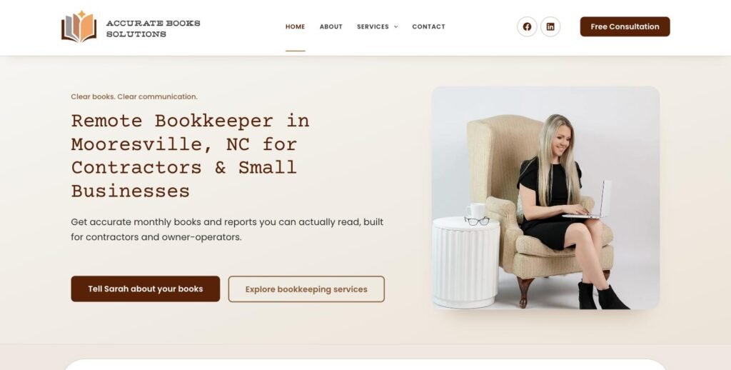 Accurate Books Solutions website homepage built by YallClick in Mooresville, NC